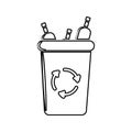 garbage bin icon. Element of cyber security for mobile concept and web apps icon. Thin line icon for website design and Royalty Free Stock Photo