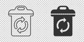 Garbage bin icon in flat style. Recycle vector illustration on white isolated background. Trash basket sign business concept Royalty Free Stock Photo