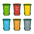 Garbage bin set for recycling waste.