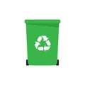 Garbage bin or trash can. Waste and rubbish recycling symbol. Vector illustration EPS 10 Royalty Free Stock Photo