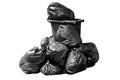 Bin,Trash, Garbage, Rubbish, Plastic Bags pile, bin bag garbage dark black isolated on background white Royalty Free Stock Photo