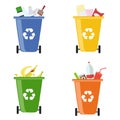 Garbage bins. Containers for different garbage. Separate collection of garbage.