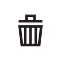 Garbage - black icon on white background vector illustration. Trash concept sign. Waste bin. Delete creative symbol. Graphic