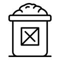 Garbage box icon, outline style Royalty Free Stock Photo