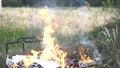 Garbage buring in field