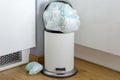 Garbage can full of used dirty diapers Royalty Free Stock Photo