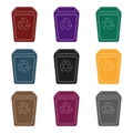 Garbage can icon in black style isolated on white background. Trash and garbage symbol stock vector illustration. Royalty Free Stock Photo