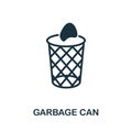 Garbage Can icon. Monochrome simple element from housekeeping collection. Creative Garbage Can icon for web design