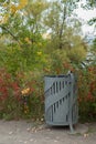 Garbage can in park Royalty Free Stock Photo