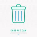 Garbage can thin line icon Royalty Free Stock Photo