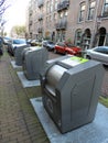 Garbage cans in Amsterdam, the Netherlands