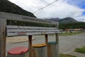 Garbage cans in Villa O`Higgins, Carretera Austral, Chile Royalty Free Stock Photo