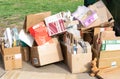 Garbage from cardboard is collected separately Royalty Free Stock Photo