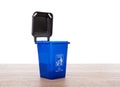 Garbage classification blue recyclable garbage bin model