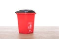 Garbage classification red hazardous garbage trash bin model