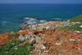 Garbage on the coast near the city of Kovalam, Kerala, India