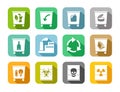 Waste disposal, color icons, vector