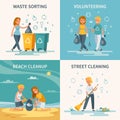 Garbage Collection Flat Concept Royalty Free Stock Photo