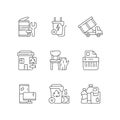 Garbage collection linear icons set