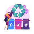 Garbage collection and sorting abstract concept vector illustration.