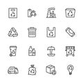 Garbage collection and waste disposal icon simple symbols set. Ecology and environment safety. Processing food waste and