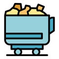 Garbage container icon color outline vector Royalty Free Stock Photo
