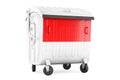 Garbage container with Indonesian, Monacan flag, 3D rendering