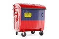 Garbage container with Liechtensteiner flag, 3D rendering Royalty Free Stock Photo