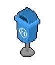 Garbage container pixel art. 8 bit trash can pixelated