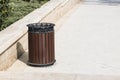 Garbage containers used for collecting solid household waste. Trash bins installed on the streets of the city. Royalty Free Stock Photo