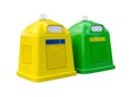 Garbage containers on white Royalty Free Stock Photo