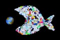Garbage destroying world oceans and earth - concept Royalty Free Stock Photo