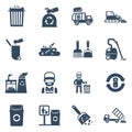 Garbage Disposal Black Icons Royalty Free Stock Photo