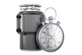 Garbage disposal unit with stopwatch, 3D rendering