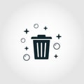 Garbage Disposing icon. Monochrome style design from cleaning icons collection. Symbol of garbage disposing isolated icon Royalty Free Stock Photo