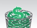 Garbage Dollar Signs Royalty Free Stock Photo