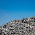 Garbage dump outside the city in the open air Royalty Free Stock Photo