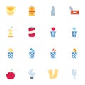 Garbage flat icons set