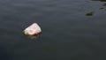 Garbage floating in the river, dirty the river it is an environmental problem