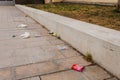 Garbage on the ground in a public park due to the incivility of some people