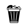 Black solid icon for Garbage, bin and dustbin Royalty Free Stock Photo