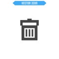 Garbage icon flat .Trash backet icon. Vector sign symbol.