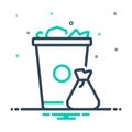 Mix icon for Garbage, can and waste Royalty Free Stock Photo