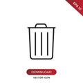 Garbage icon vector. Simple garbage sign in modern design style for web site and mobile app. EPS10 Royalty Free Stock Photo