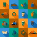 Garbage Icons Set Royalty Free Stock Photo