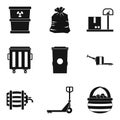 Garbage icons set, simple style Royalty Free Stock Photo