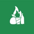 Garbage incineration glyph icon