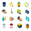 Garbage Isometric Icons vector design illustration