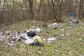 Garbage left in the woods in Romania