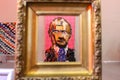 GARBAGE MUSEUM `MU-MU`, RUSSIA - OCTOBER 2016: Optical illusion `Portrait of a famous person` Putin